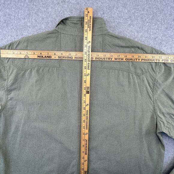 ECKO Unltd Button Up Shirt Men 3XL Green Micro Plaid L/S Epaulets Casual Streetw - Picture 14 of 16